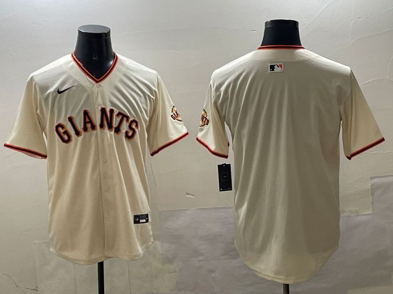 Men San Francisco Giants Blank Cream Game 2025 Nike MLB Jersey style 1